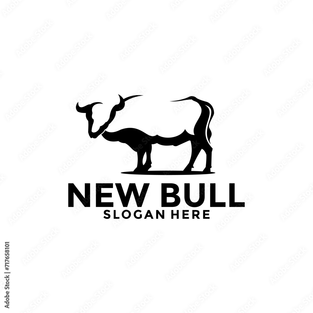 Creative Bull Buffalo Silhouette logo vector , Bull Logo design template Creative Bull Buffalo Silhouette logo vector , Bull Logo design template