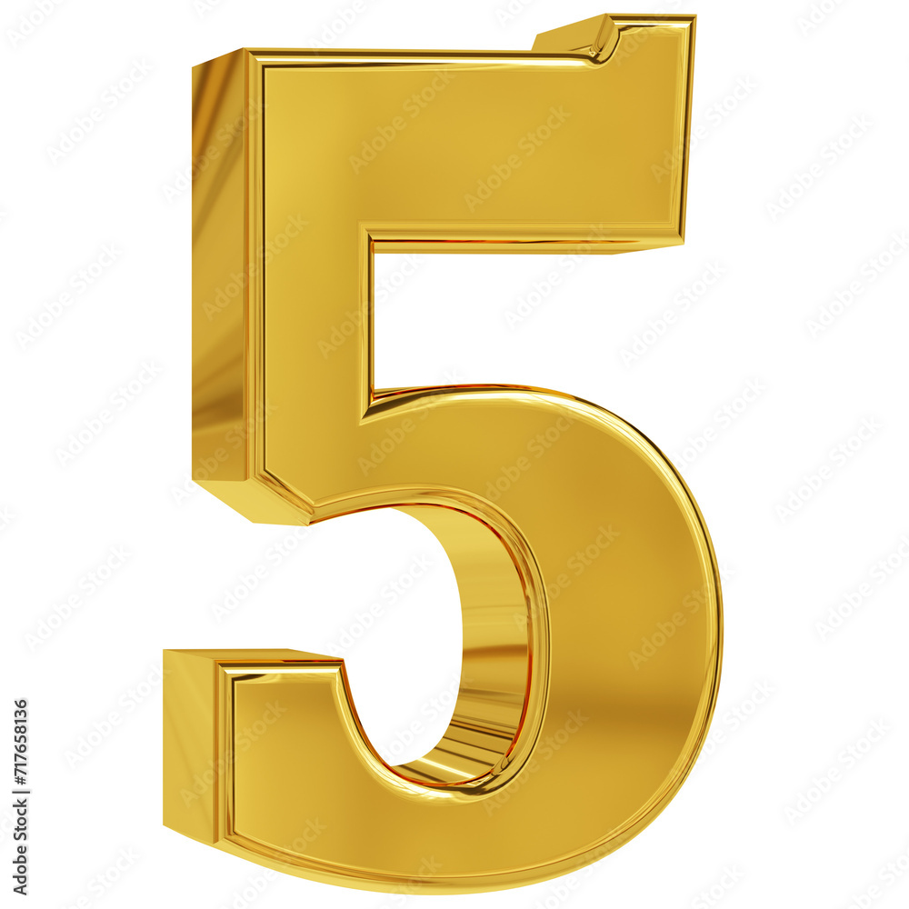 Golden 3d number 5 Golden 3d number 5