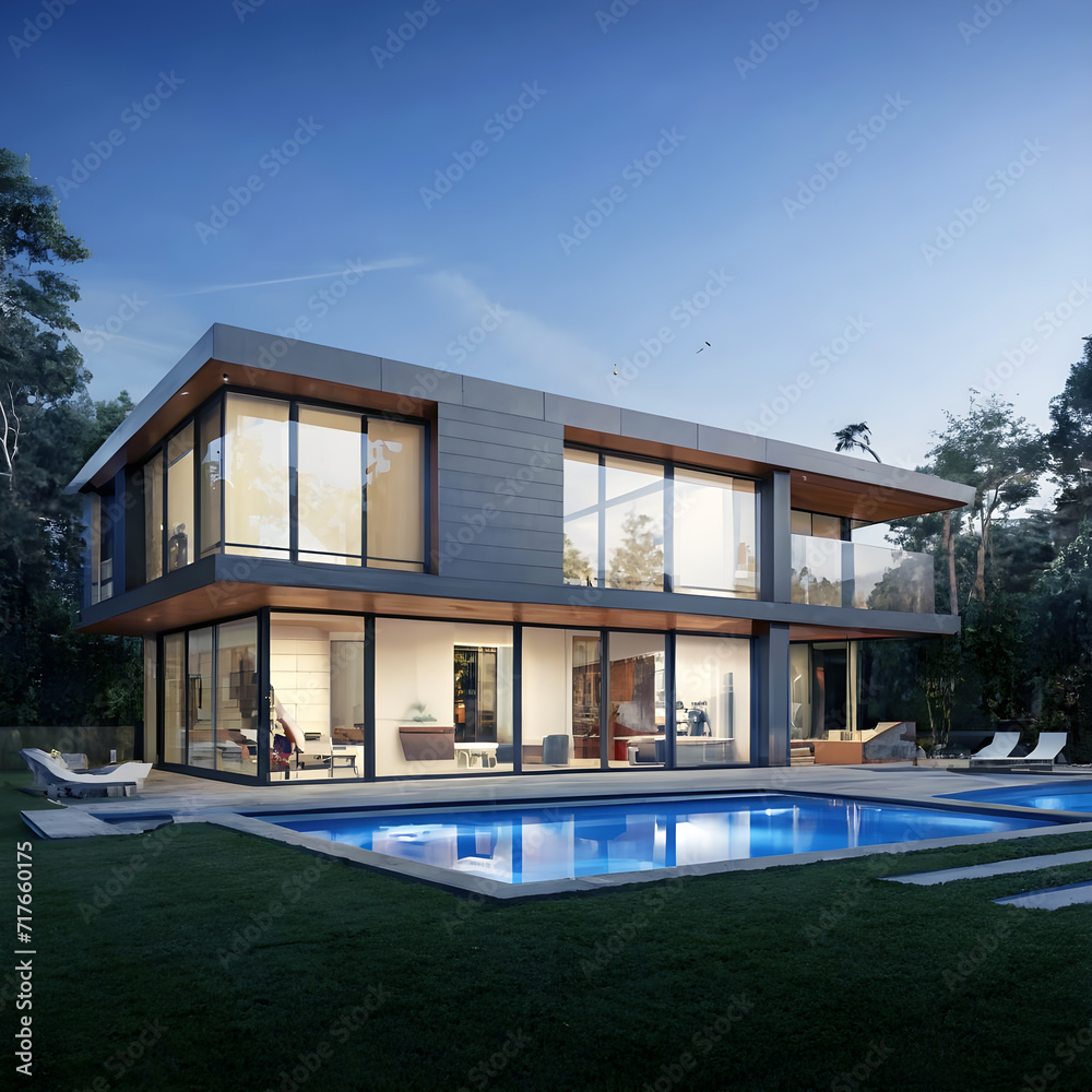 luxury home with pool generative ai luxury home with pool generative ai