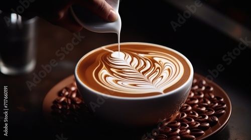 Coffee latte art, beautiful art, lovely animal art, make your special happy day with coffee