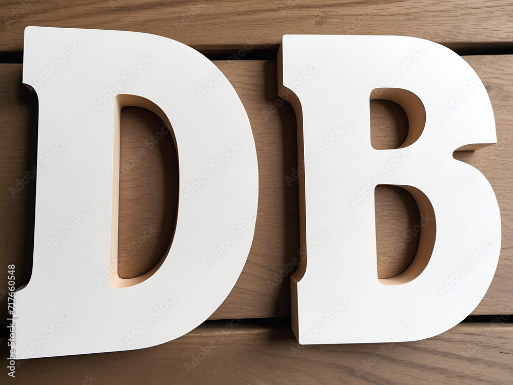 White DB letters - obrazy, fototapety, plakaty 