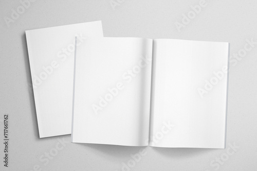 Realistic Blank Magazine Mockup With Shadow Overlays
