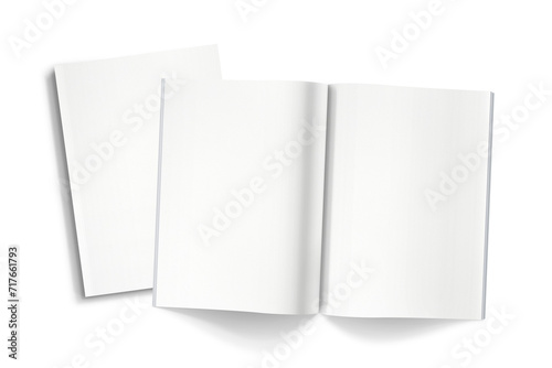 Photorealistic Empty Magazine Cover Brochure Mockup 