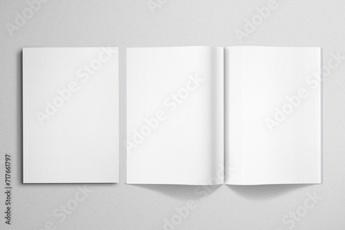 Realistic Paper Magazine Pages Booklet Mockup 
