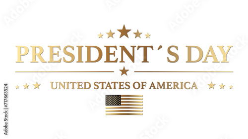 Presidents Day USA Gold Background