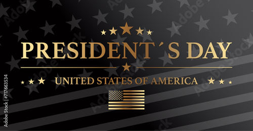Presidents Day USA Gold Background