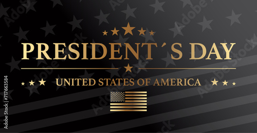 Presidents Day USA Gold Background photo