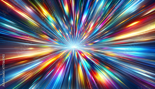 Neon Nebula Passage: Intergalactic Illusion. Generative AI.