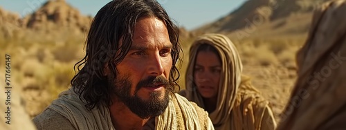 Jesus and Mary Magdalene: A Conversation in the Desert Generative AI photo