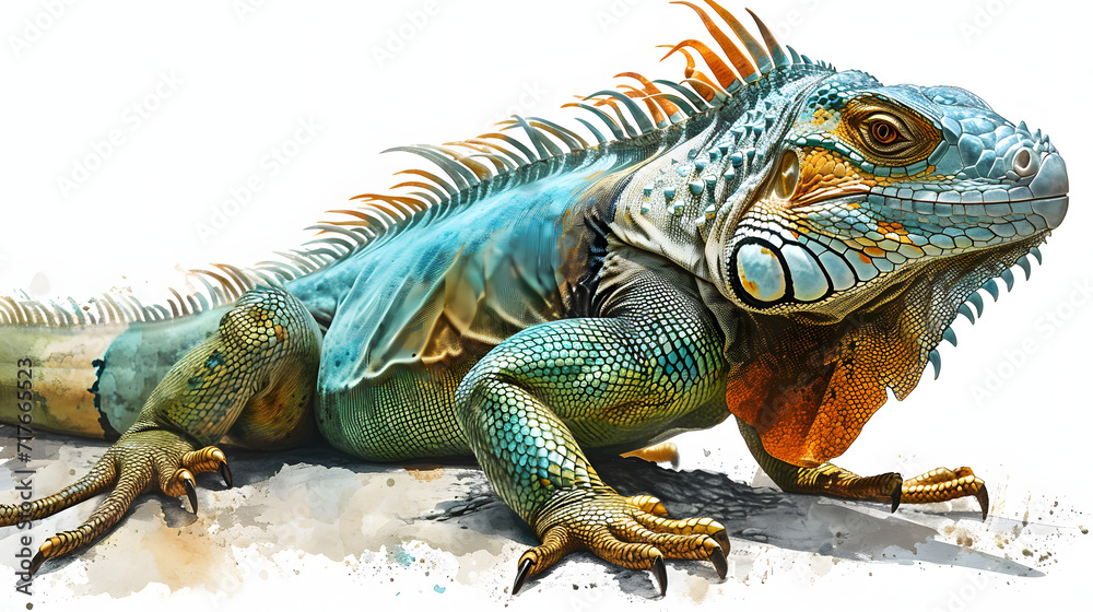 Obraz premium illustration with the drawing of an iguana