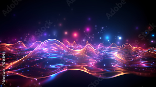 Neon speed abstract background, digital abstract background © Derby