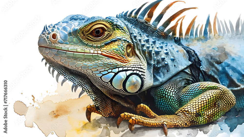 Fototapeta premium illustration with the drawing of an iguana