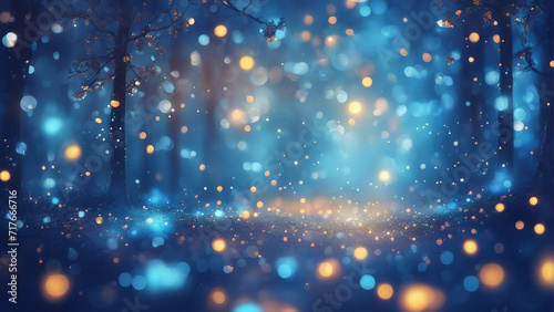 view of beautiful blue bokeh light effect design