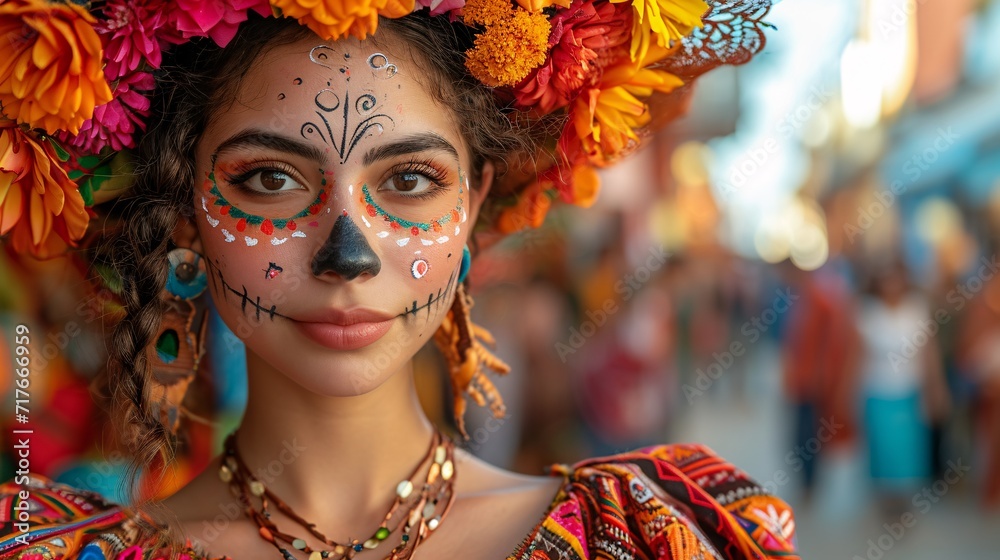 Celebrate DÃa de los Muertos with a Vibrant Sugar Skull Makeup Look Generative AI Celebrate DÃa de los Muertos with a Vibrant Sugar Skull Makeup Look Generative AI