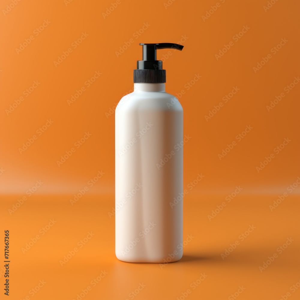 monochrome lotion bottle mockup orange background monochrome lotion bottle mockup orange background