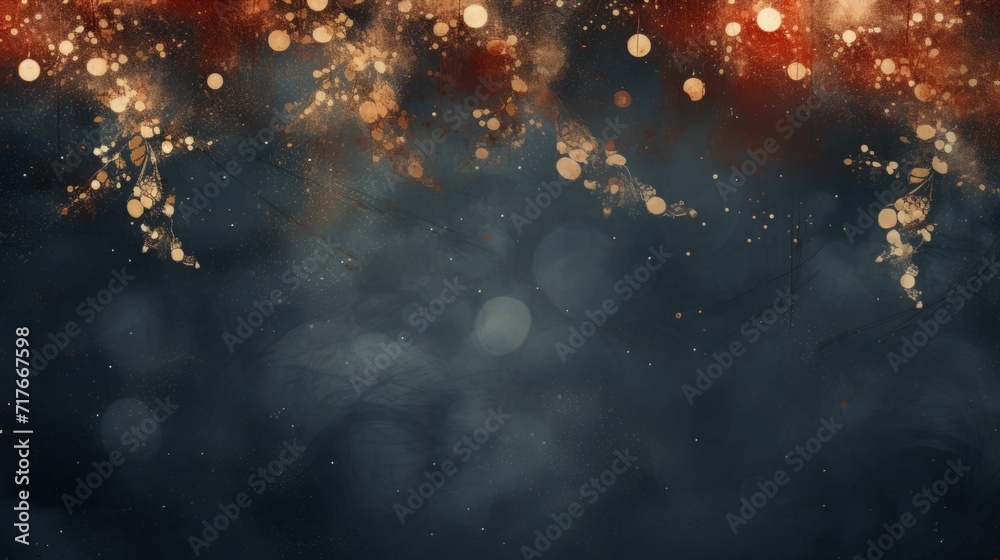 Abstract banner background with sparkling glitter on a blurred dark background with copy space Abstract banner background with sparkling glitter on a blurred dark background with copy space