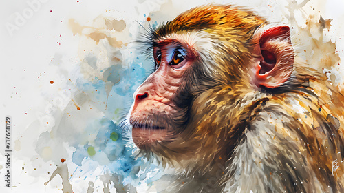 illustration with the drawing of a Monkey