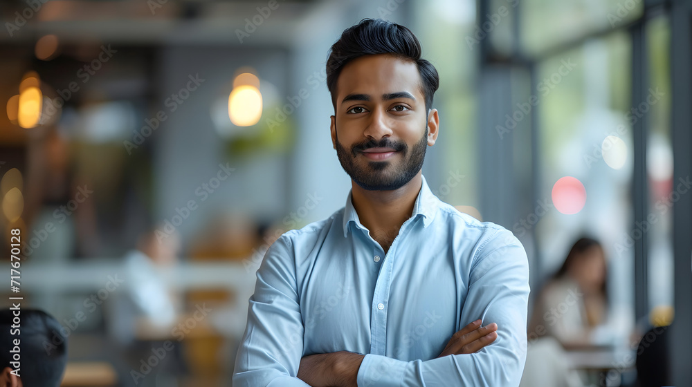 Fototapeta premium Indian businessman with good looks who works in the corporate office