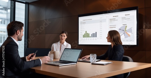 Discussing a business deal in an elegant conference room, with a focus on success metrics and strategy.