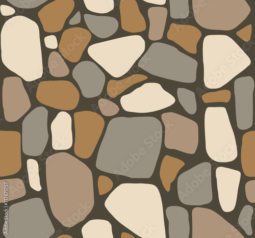 Rubble stone masonry texture, seamless pattern