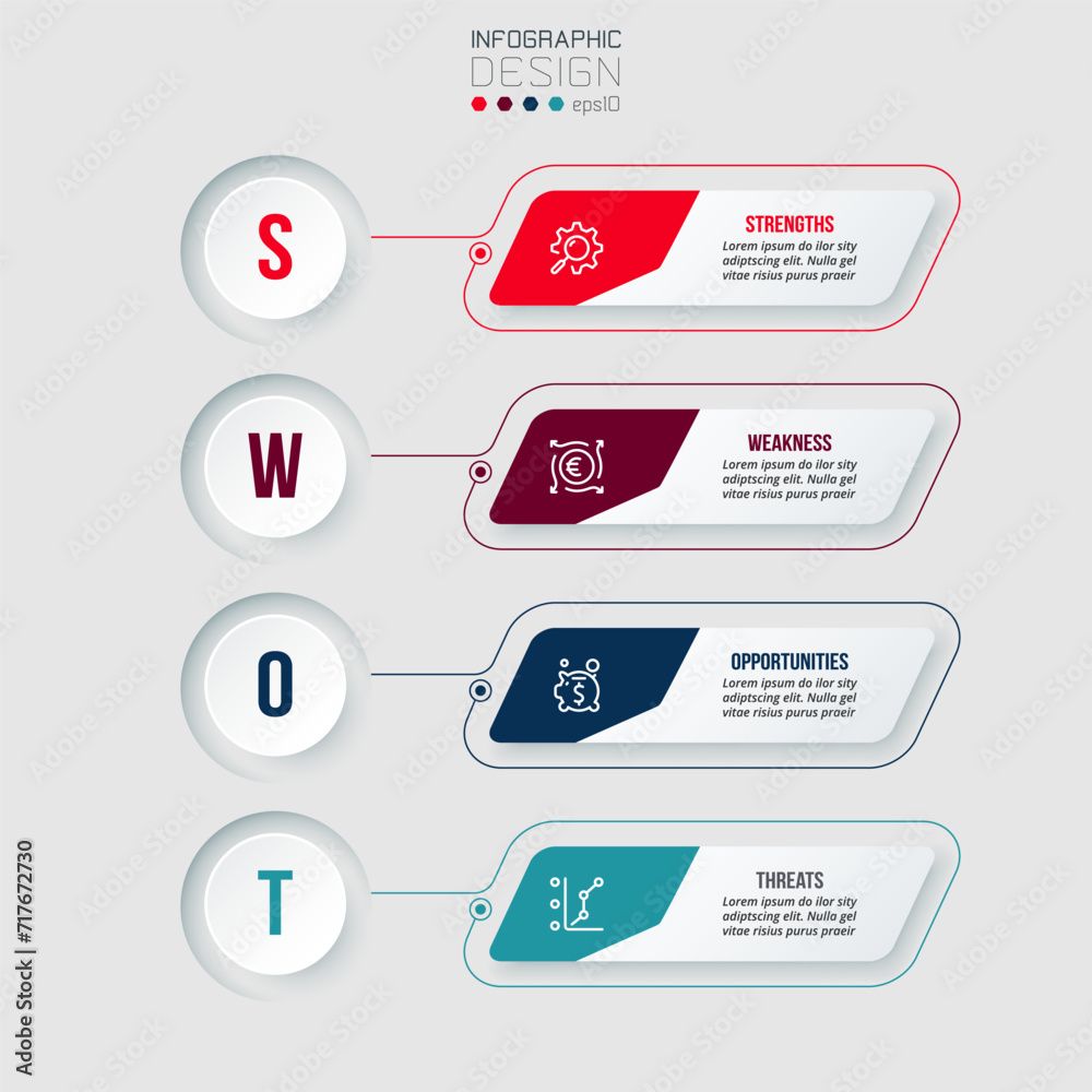 Business concept infographic template with swot analysis.
Business concept infographic template with swot analysis.