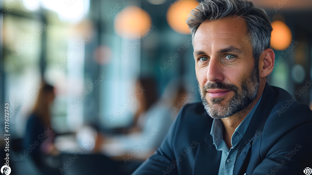 Obraz premium A businessman attending a meeting and listening to a discussion