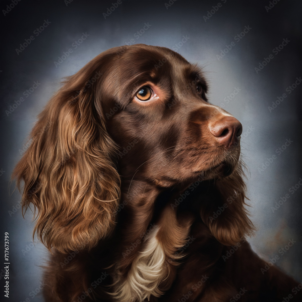 Portrait of brown Spaniel dog