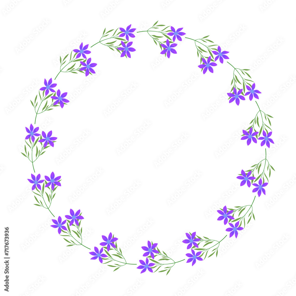 Vector hand drawn floral wreath frame on white background Vector hand drawn floral wreath frame on white background