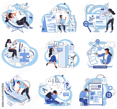 Project management vector illustration. Efficient workflow management is crucial for achieving project deadlines The success any project relies on strategic and well-executed plan Technology