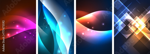 Neon glow light lightning concept posters. Vector illustration For Wallpaper, Banner, Background, Card, Book Illustration, landing page