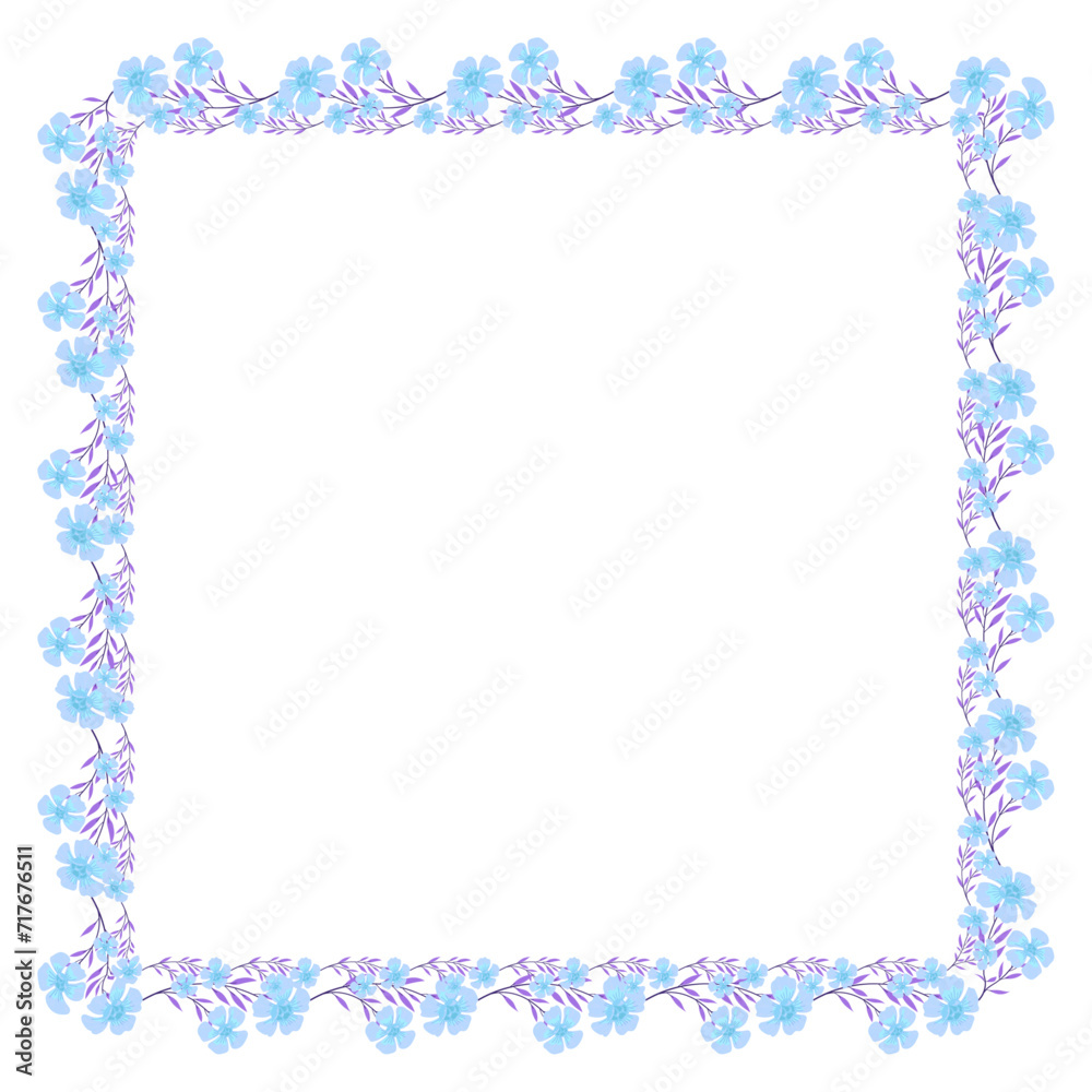 Vector hand drawn floral frame on white background Vector hand drawn floral frame on white background