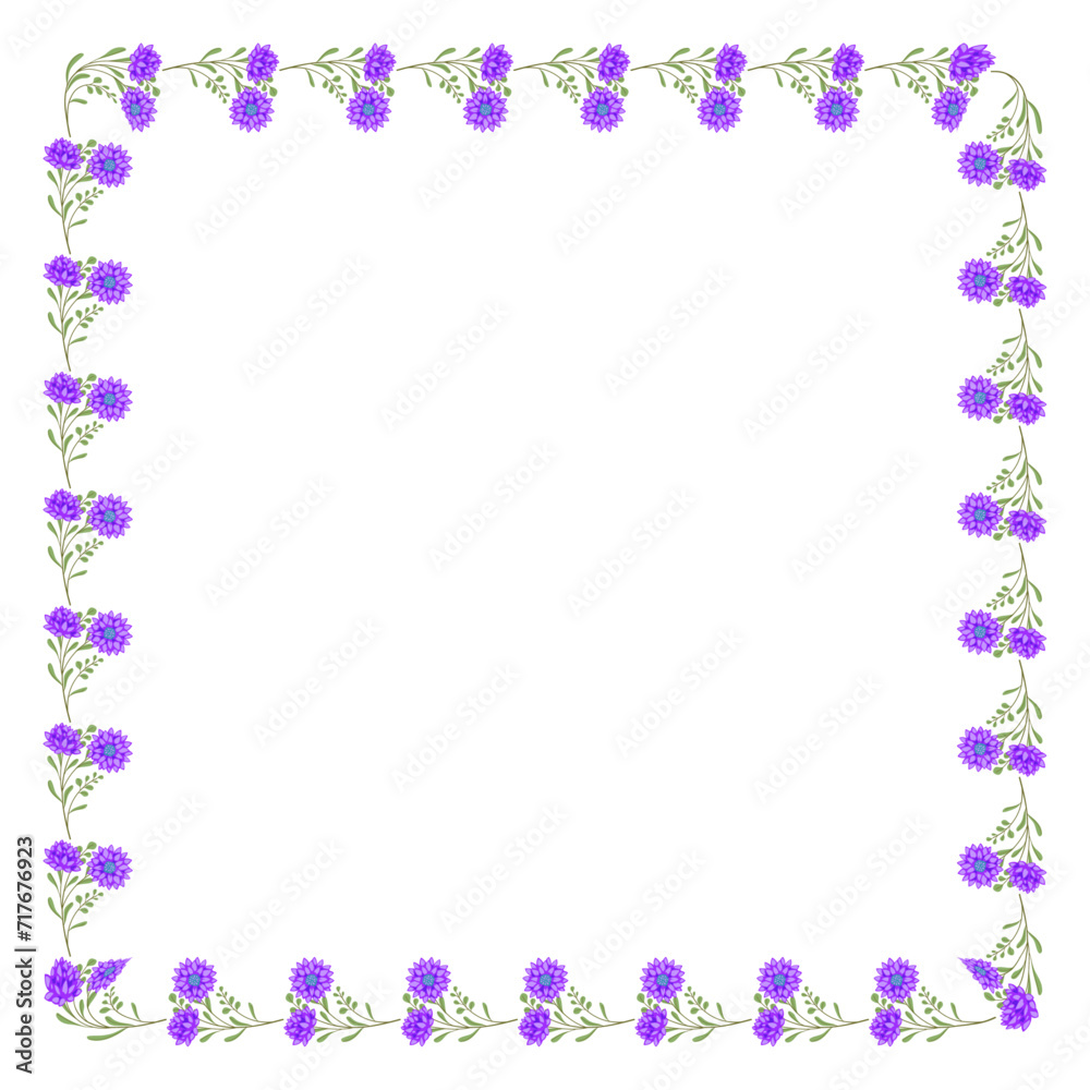 Vector hand drawn floral frame on white background Vector hand drawn floral frame on white background