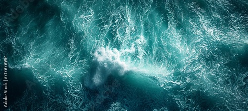 Ocean wave background. Top view. Generative AI technology. 