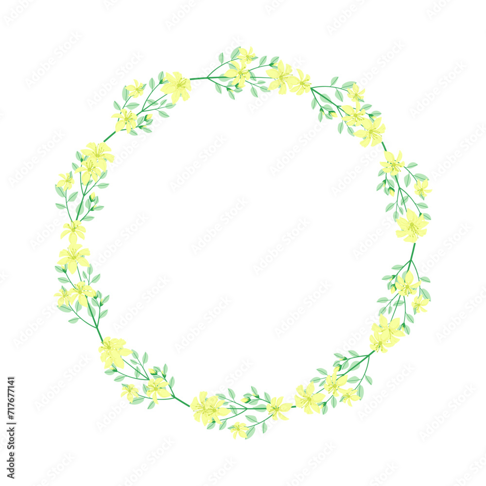 Vector hand drawn floral wreath frame on white background Vector hand drawn floral wreath frame on white background