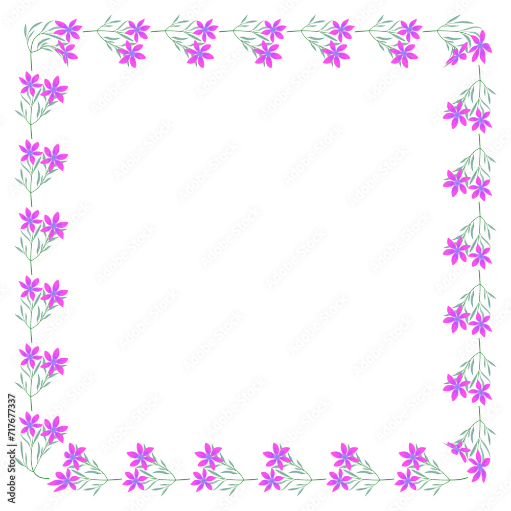 Vector hand drawn floral frame on white background Vector hand drawn floral frame on white background