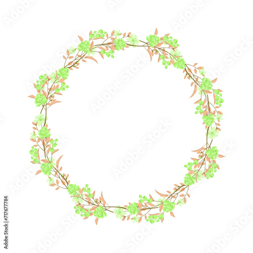 Wallpaper Mural Vector hand drawn floral wreath frame on white background Torontodigital.ca