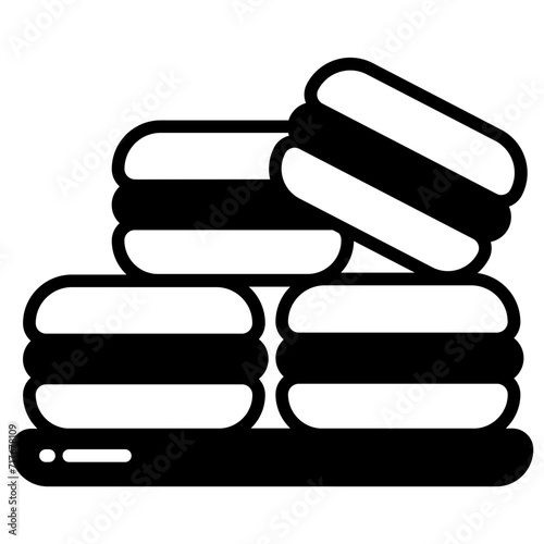 Macarons glyph and line vector illustration