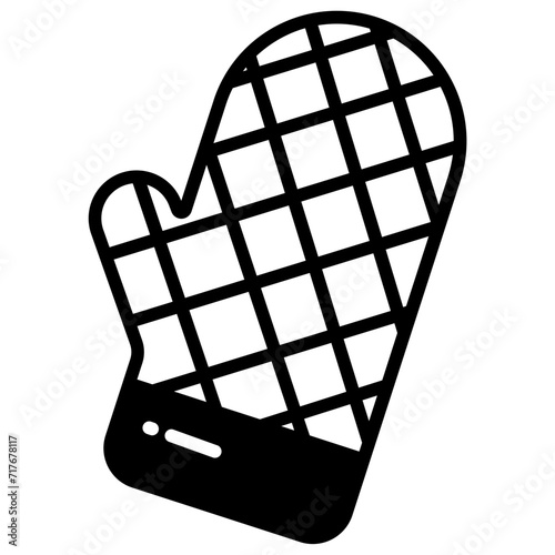 Oven Gloves glyph and line vector illustration