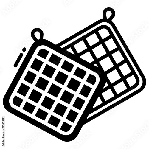Pot Holder glyph and line vector illustration