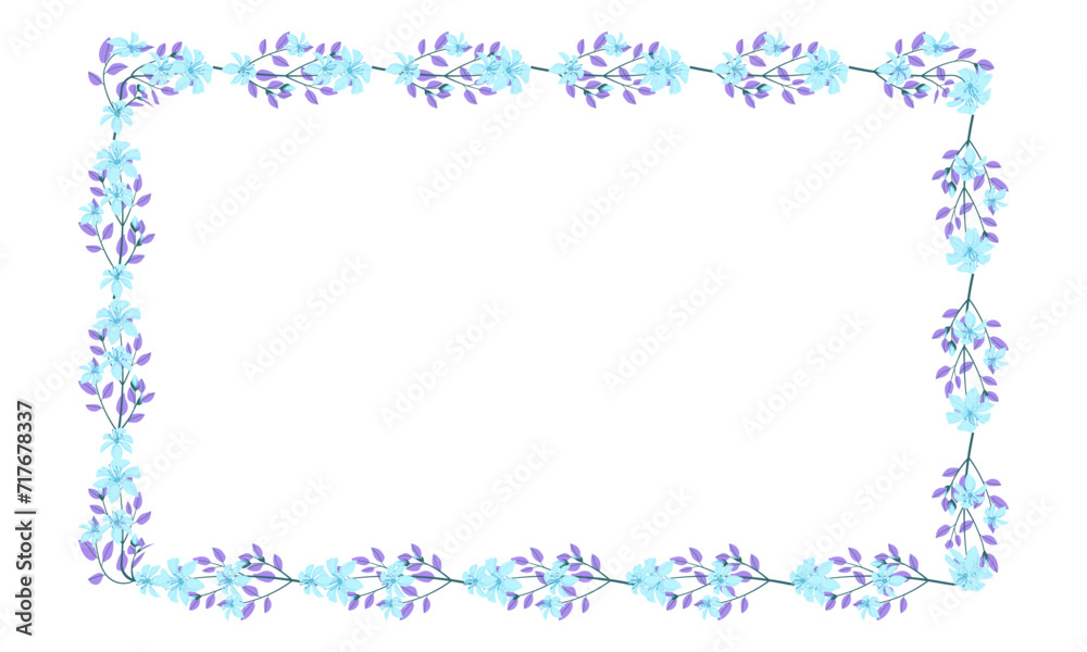 Vector hand drawn floral frame on white background Vector hand drawn floral frame on white background