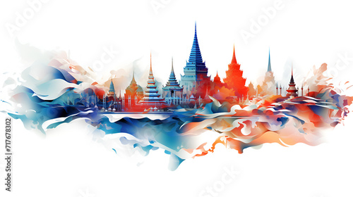 Abstract of uniqueness of thailand illustration isolated on white background