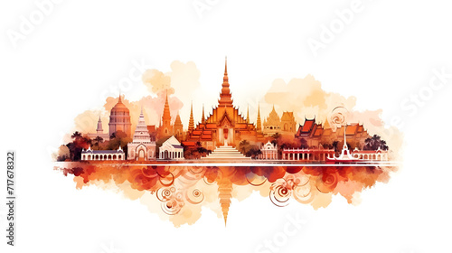 Abstract of uniqueness of thailand illustration isolated on white background