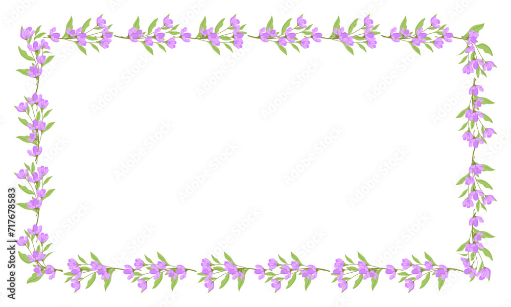 Vector hand drawn floral frame on white background Vector hand drawn floral frame on white background
