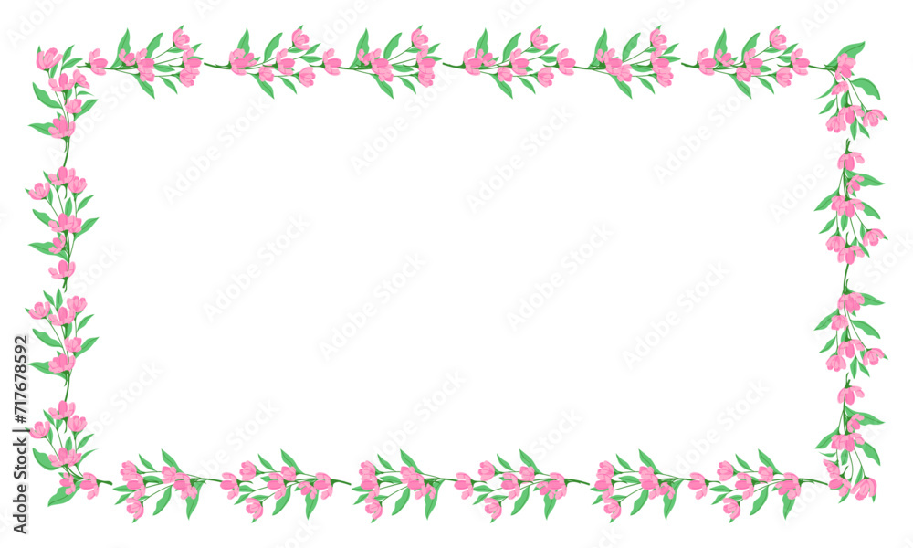 Vector hand drawn floral frame on white background Vector hand drawn floral frame on white background