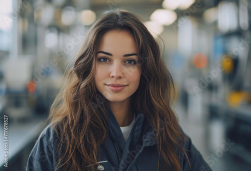an attractive female scientist standing in a lab