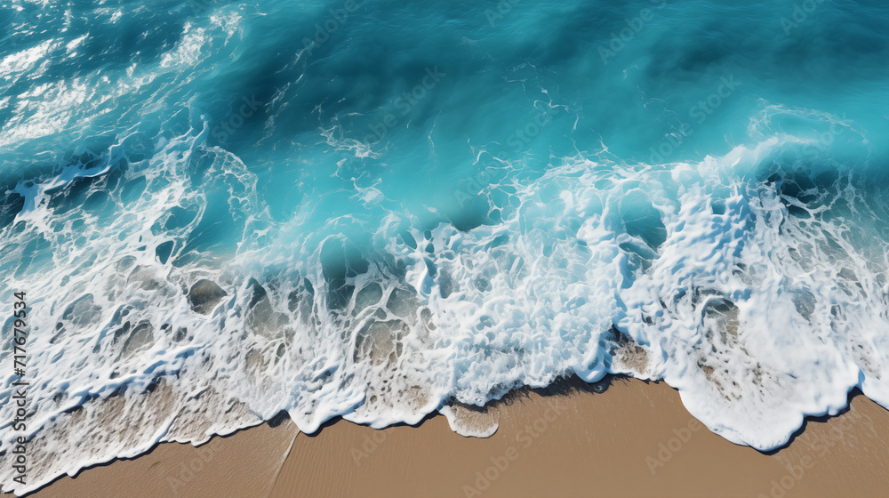 Aerial View of Ocean Waves Hitting the Shore Aerial View of Ocean Waves Hitting the Shore