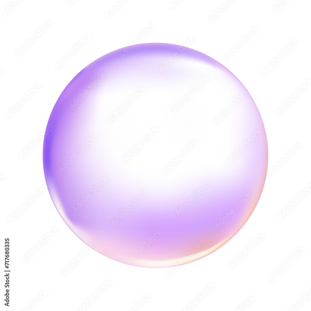 round shape colored soap bubbles on white background