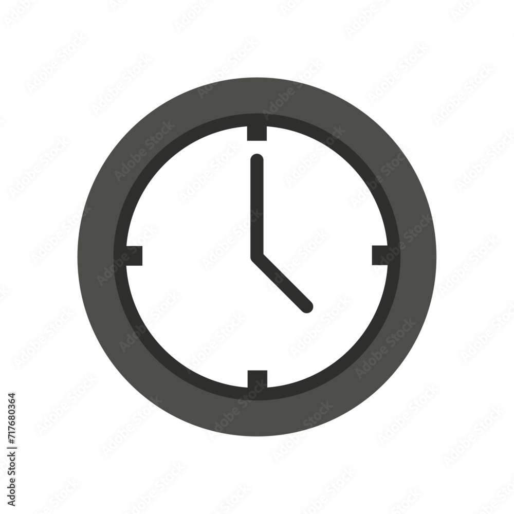 Vector clock and time flat vector illustration Vector clock and time flat vector illustration