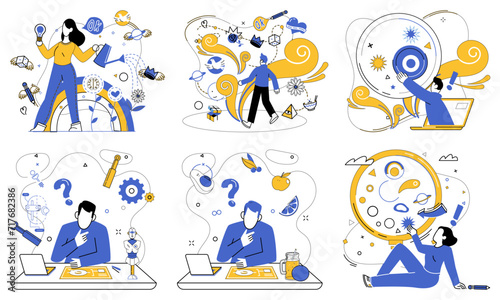 Service innovation vector illustration. Development is heartbeat echoing in halls business, signaling progress Creativeness is fuel propelling rocket business into stratosphere success