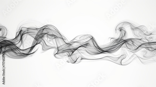 Monochromatic smoke patterns on a white background